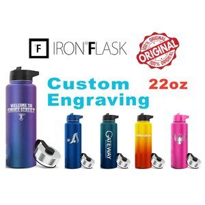 Personalized Iron Flask Water Bottle: Laser Engraved 22oz Stainless Steel, Laser